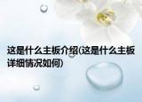 這是什么主板介紹(這是什么主板詳細(xì)情況如何)