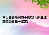今日更新來例假不能吃什么(生理期禁忌食物一覽表)