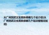 從廣州到武漢坐高鐵停哪幾個(gè)站介紹(從廣州到武漢坐高鐵停哪幾個(gè)站詳細(xì)情況如何)