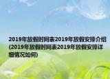 2019年放假時間表2019年放假安排介紹(2019年放假時間表2019年放假安排詳細(xì)情況如何)
