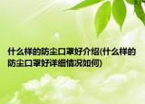 什么樣的防塵口罩好介紹(什么樣的防塵口罩好詳細(xì)情況如何)