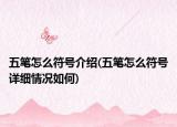 五筆怎么符號介紹(五筆怎么符號詳細(xì)情況如何)
