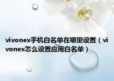 vivonex手機白名單在哪里設(shè)置（vivonex怎么設(shè)置應(yīng)用白名單）