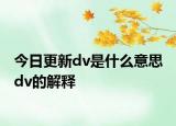 今日更新dv是什么意思 dv的解釋