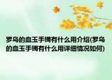 羅烏的血玉手鐲有什么用介紹(羅烏的血玉手鐲有什么用詳細(xì)情況如何)