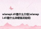 wlanapi.dll是什么介紹(wlanapi.dll是什么詳細情況如何)