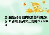 當(dāng)日最新消息 國內(nèi)疫情最新數(shù)據(jù)狀況 31省昨日新增本土病例74+360例
