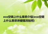 eco空調(diào)上什么意思介紹(eco空調(diào)上什么意思詳細(xì)情況如何)