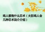 鳴人都有什么忍術(shù)（火影鳴人會(huì)幾種忍術(shù)簡(jiǎn)介介紹）