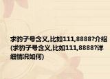 求豹子號含義,比如111,8888?介紹(求豹子號含義,比如111,8888?詳細(xì)情況如何)