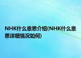 NHK什么意思介紹(NHK什么意思詳細(xì)情況如何)