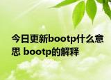 今日更新bootp什么意思 bootp的解釋