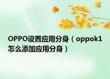 OPPO設置應用分身（oppok1怎么添加應用分身）