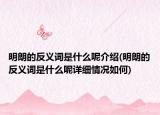 明朗的反義詞是什么呢介紹(明朗的反義詞是什么呢詳細(xì)情況如何)