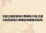 王獻之的歷史簡介有哪些介紹(王獻之的歷史簡介有哪些詳細情況如何)