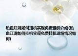 熱血江湖如何掛機實現(xiàn)免費掛機介紹(熱血江湖如何掛機實現(xiàn)免費掛機詳細情況如何)