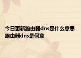 今日更新路由器dns是什么意思 路由器dns是何意