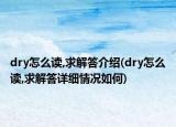 dry怎么讀,求解答介紹(dry怎么讀,求解答詳細(xì)情況如何)