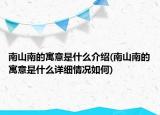 南山南的寓意是什么介紹(南山南的寓意是什么詳細(xì)情況如何)