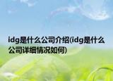 idg是什么公司介紹(idg是什么公司詳細情況如何)