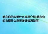 躺在你的衣柜什么意思介紹(躺在你的衣柜什么意思詳細情況如何)
