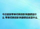 今日更新蘋果切換投影快捷鍵是什么 蘋果切換投影快捷鍵應(yīng)該是什么