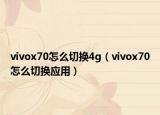 vivox70怎么切換4g（vivox70怎么切換應(yīng)用）