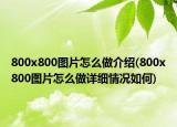 800x800圖片怎么做介紹(800x800圖片怎么做詳細情況如何)