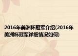 2016年美洲杯冠軍介紹(2016年美洲杯冠軍詳細(xì)情況如何)