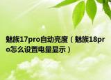 魅族17pro自動(dòng)亮度（魅族18pro怎么設(shè)置電量顯示）