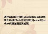 通過ssh開啟代理[1]xshell開socket代理介紹(通過ssh開啟代理[1]xshell開socket代理詳細情況如何)