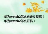 華為watch2怎么自定義壁紙（華為watch2怎么開機(jī)）