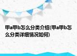 甲a甲b怎么分類介紹(甲a甲b怎么分類詳細(xì)情況如何)