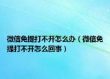 微信免提打不開(kāi)怎么辦（微信免提打不開(kāi)怎么回事）