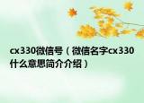 cx330微信號（微信名字cx330什么意思簡介介紹）