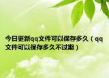 今日更新qq文件可以保存多久（qq文件可以保存多久不過(guò)期）