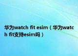 華為watch fit esim（華為watch fit支持esim嗎）