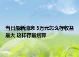 當(dāng)日最新消息 5萬(wàn)元怎么存收益最大 這樣存最劃算