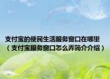 支付寶的便民生活服務(wù)窗口在哪里（支付寶服務(wù)窗口怎么弄簡(jiǎn)介介紹）
