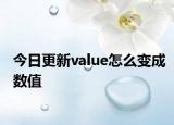 今日更新value怎么變成數(shù)值