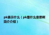 pk表示什么（pk是什么意思啊簡(jiǎn)介介紹）