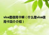 visa是信用卡嘛（什么是visa信用卡簡介介紹）