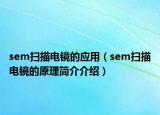 sem掃描電鏡的應(yīng)用（sem掃描電鏡的原理簡(jiǎn)介介紹）