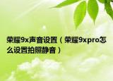 榮耀9x聲音設置（榮耀9xpro怎么設置拍照靜音）