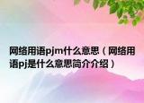 網絡用語pjm什么意思（網絡用語pj是什么意思簡介介紹）