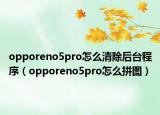 opporeno5pro怎么清除后臺程序（opporeno5pro怎么拼圖）