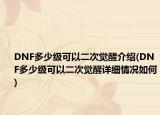 DNF多少級(jí)可以二次覺醒介紹(DNF多少級(jí)可以二次覺醒詳細(xì)情況如何)