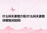 什么叫夫妻相介紹(什么叫夫妻相詳細(xì)情況如何)