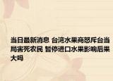 當(dāng)日最新消息 臺灣水果商怒斥臺當(dāng)局害死農(nóng)民 暫停進(jìn)口水果影響后果大嗎