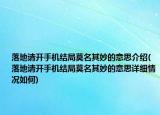 落地請(qǐng)開(kāi)手機(jī)結(jié)局莫名其妙的意思介紹(落地請(qǐng)開(kāi)手機(jī)結(jié)局莫名其妙的意思詳細(xì)情況如何)